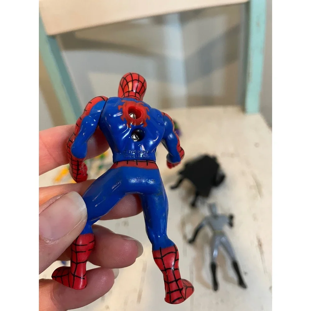 Vintage DC Marvel Action Figure Lot Batman Spider-Man Batgirl‎ Riddler 90s Toys